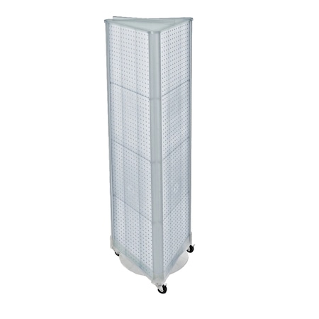 Azar Displays Three-Sided Pegboard Floor Wheeled Display Panel Size:16"W x 60"H 700451-CLR